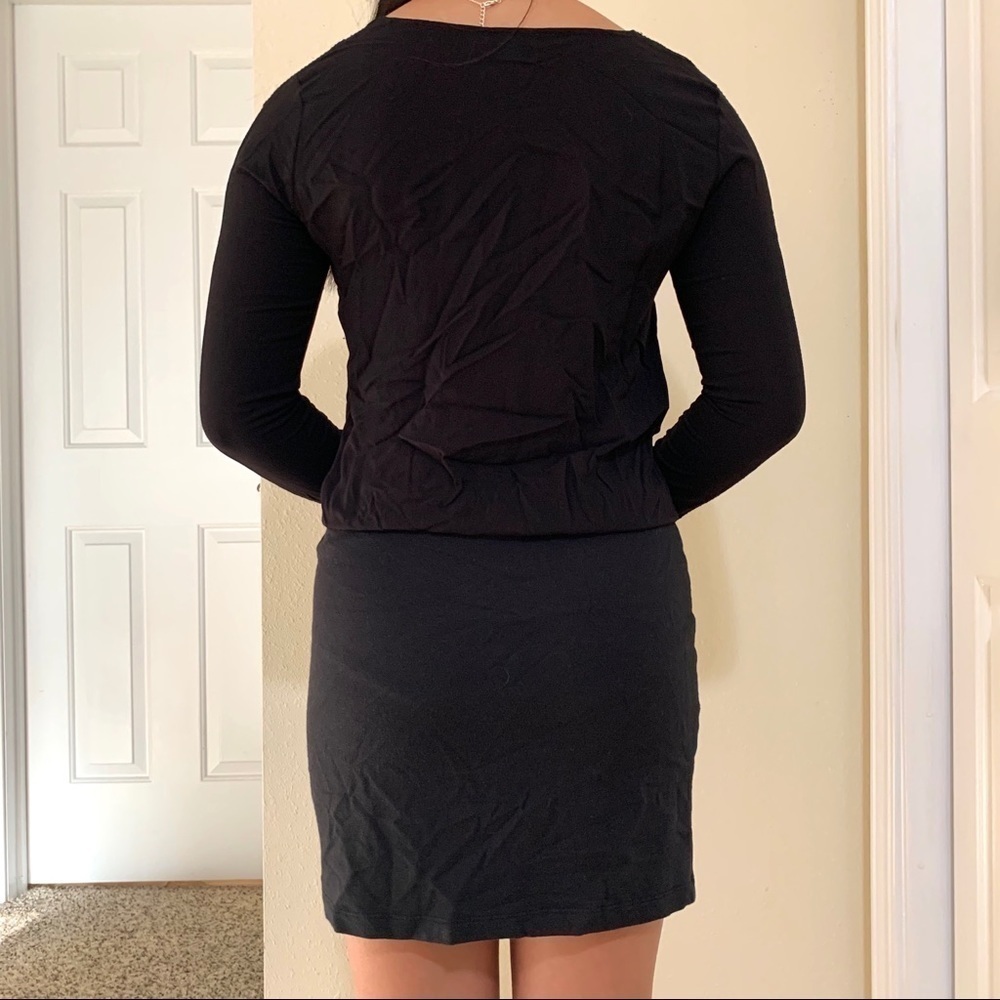 SPLENDID sophisticated black dress lace sleeves stretchy comfy office size S - Picture 3 of 6